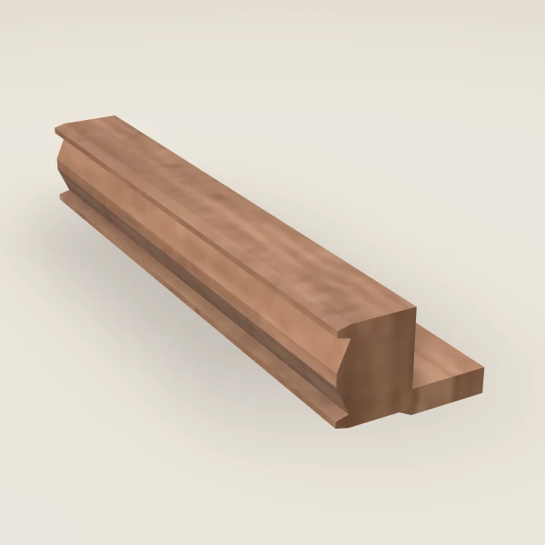 Light Rail Molding — 96" — Petit Brown, 3D picture