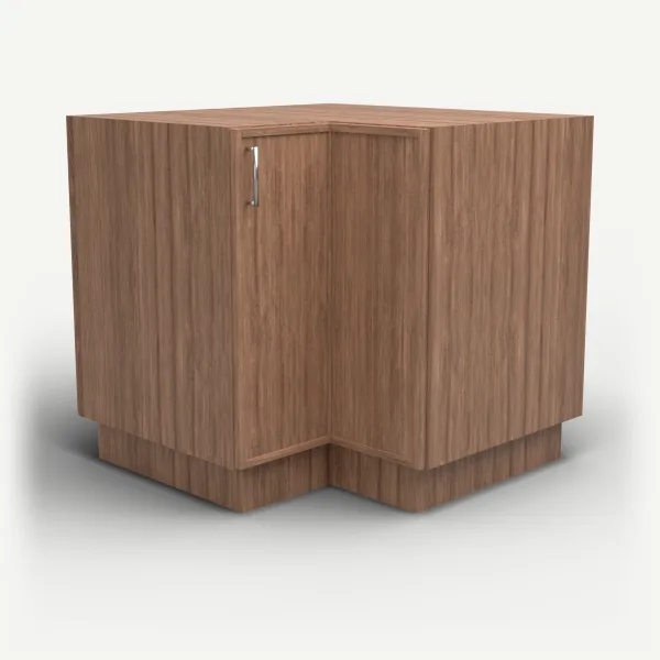 Easy Reach Corner Cabinet, Bi-Fold Door — 36" — Petit Brown, 3D picture