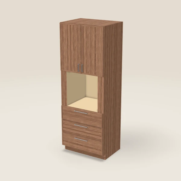 33" Oven Cabinet — 90" High — Petit Brown, 3D picture