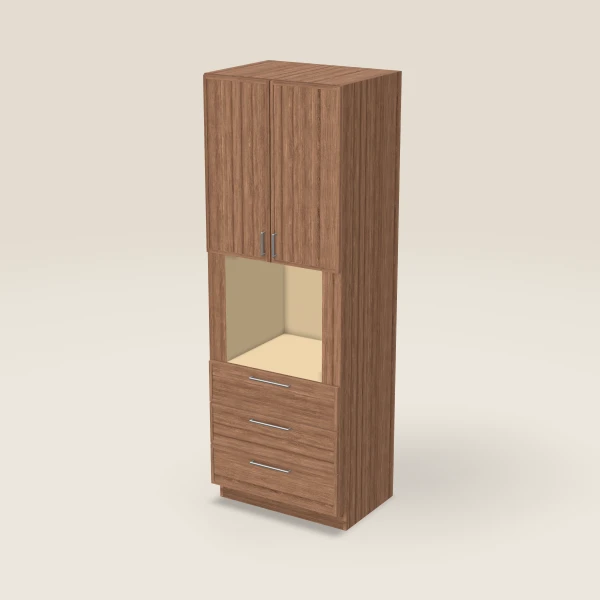 33" Oven Cabinet — 96" High — Petit Brown, 3D picture