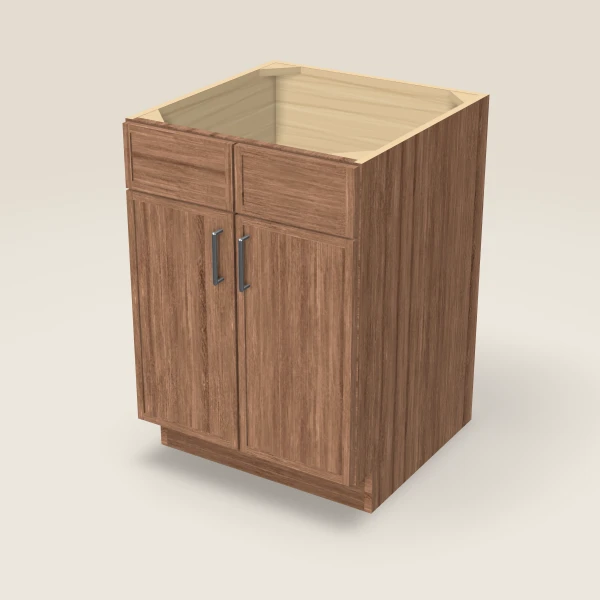 24" Sink Base — Double Door — Petit Brown, 3D picture