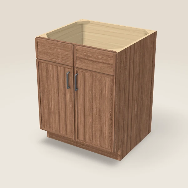 27" Sink Base — Double Door — Petit Brown, 3D picture