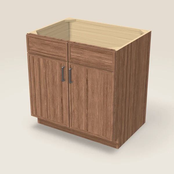 33" Sink Base — Double Door — Petit Brown, 3D picture