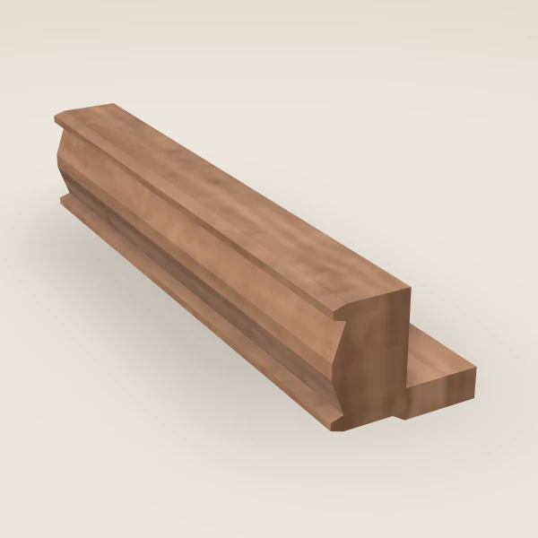 Tall Light Rail Molding — 96" — Petit Brown, 3D picture