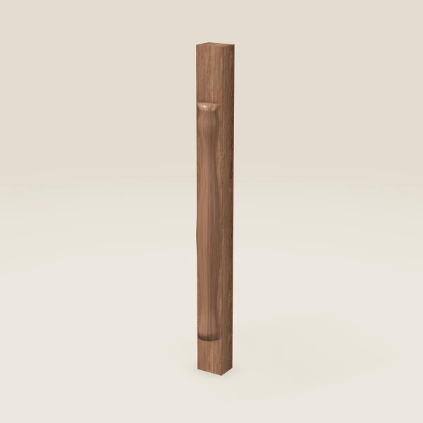 Columna torneada con relleno TP3 — 34½" de alto — Petit Brown, imagen en 3D