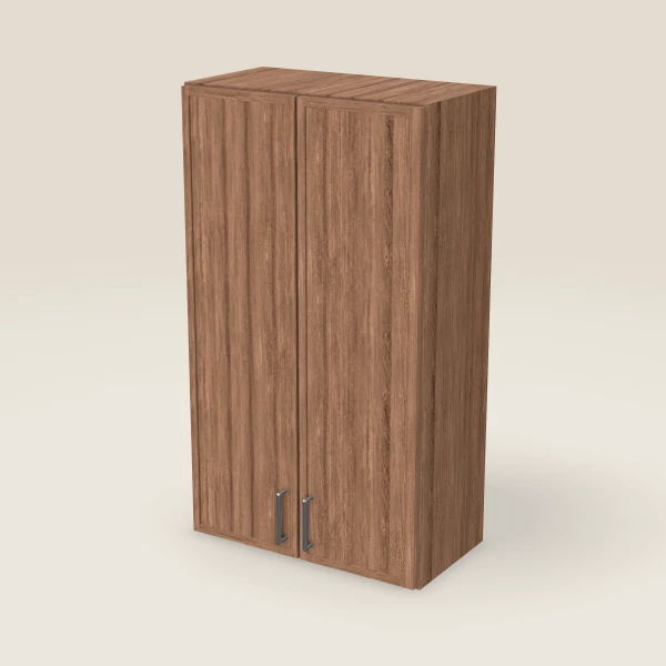 24" Wall Cabinet — 42" High, Double Door — Petit Brown, 3D picture