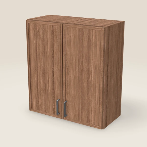 27" Wall Cabinet — 30" High, Double Door — Petit Brown, 3D picture