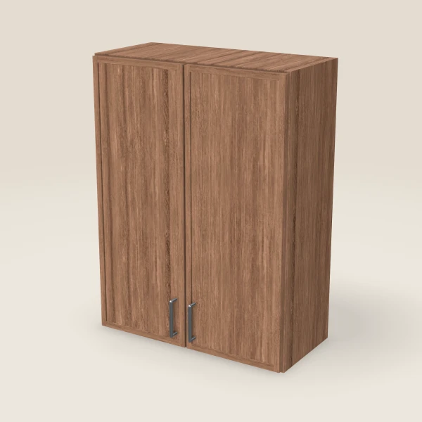 27" Wall Cabinet — 36" High, Double Door — Petit Brown, 3D picture