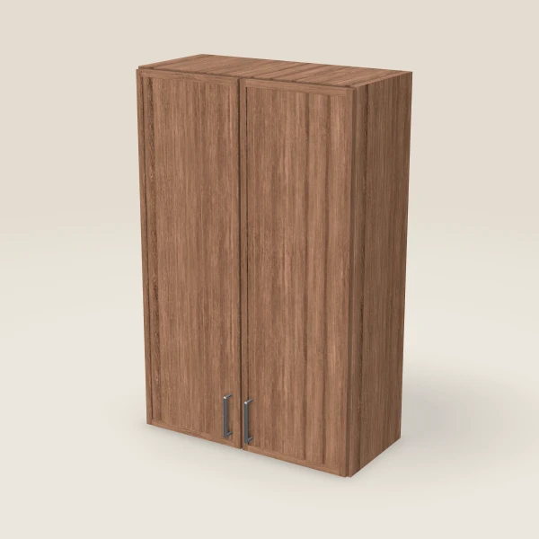 27" Wall Cabinet — 42" High, Double Door — Petit Brown, 3D picture