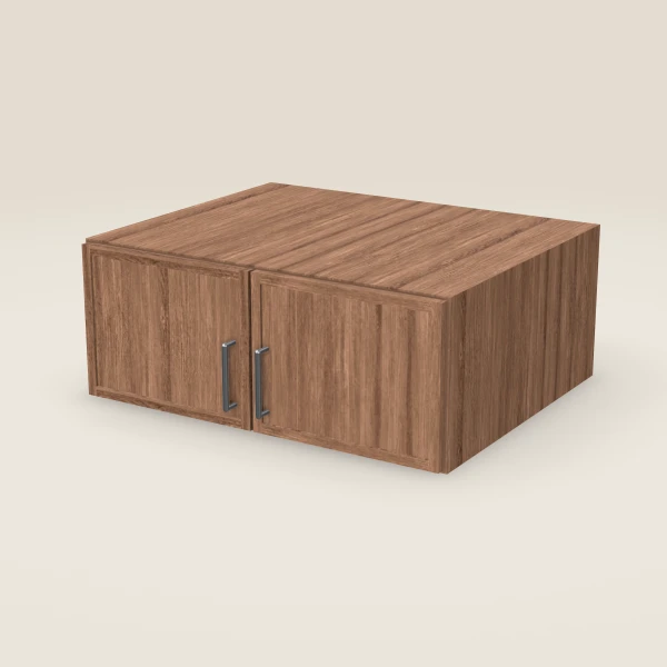 30" Wall Cabinet — 12" High, 24" Deep, Double Door — Petit Brown, 3D picture