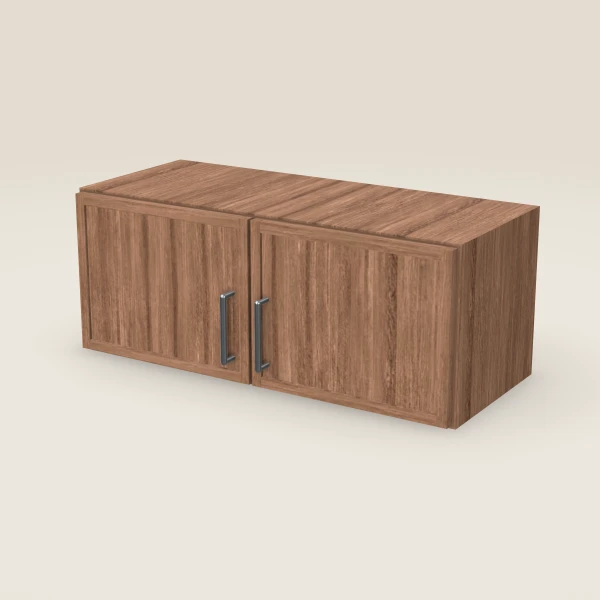 30" Wall Cabinet — 12" High, Double Door — Petit Brown, 3D picture