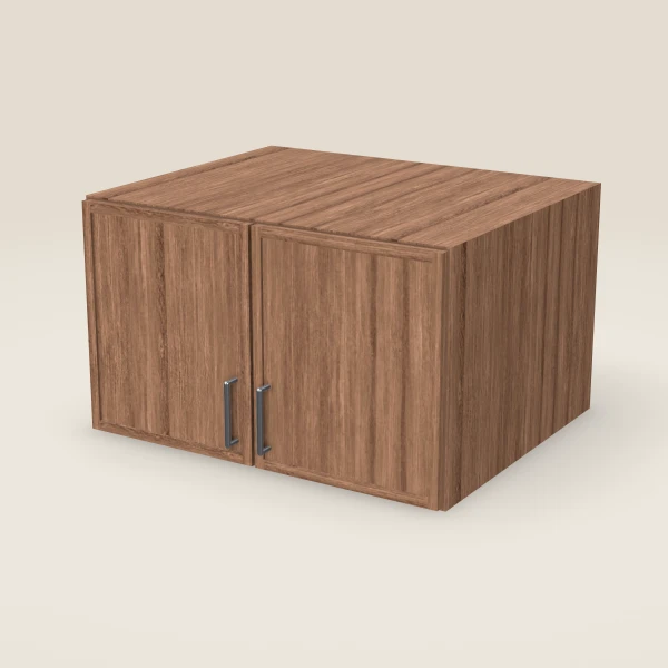 30" Wall Cabinet — 18" High, 24" Deep, Double Door — Petit Brown, 3D picture
