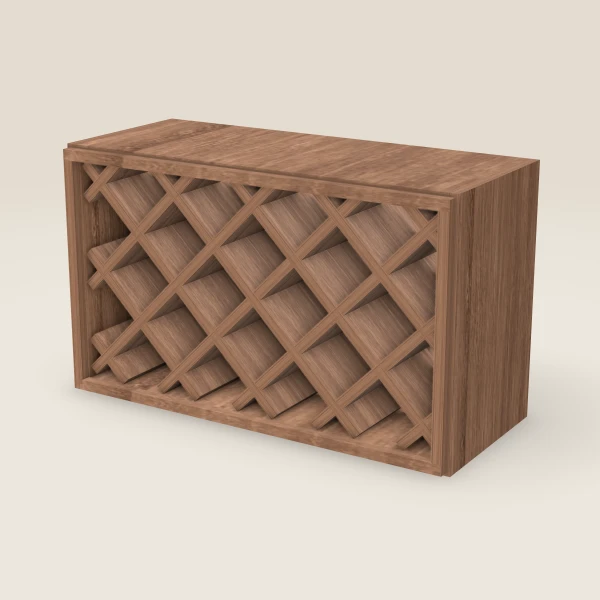 30" Wine Rack Wall Cabinet — 18" High — Petit Brown, 3D picture