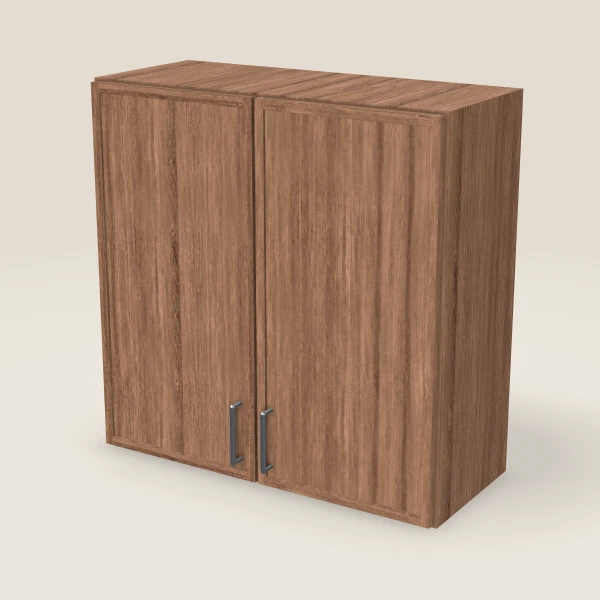 30" Wall Cabinet — 30" High, Double Door — Petit Brown, 3D picture