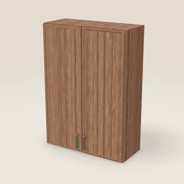 30" Wall Cabinet — 42" High, Double Door — Petit Brown, 3D picture