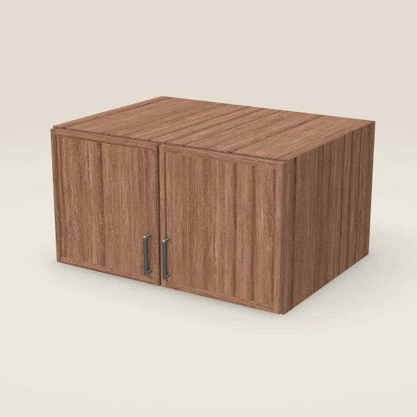 33" Wall Cabinet — 18" High, 24" Deep, Double Door — Petit Brown, 3D picture