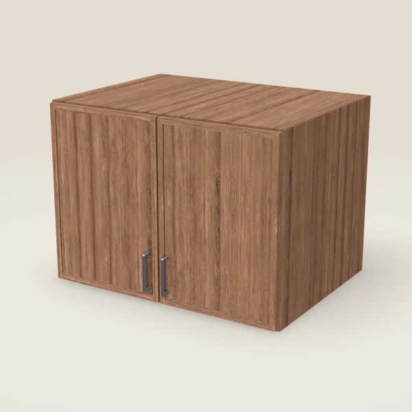 33" Wall Cabinet — 24" High, 24" Deep, Double Door — Petit Brown, 3D picture