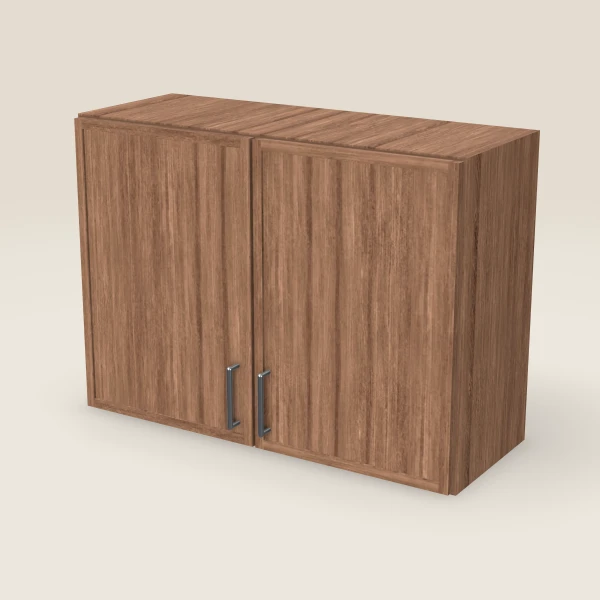 33" Wall Cabinet — 24" High, Double Door — Petit Brown, 3D picture