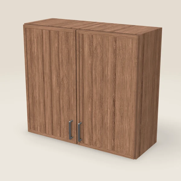 33" Wall Cabinet — 30" High, Double Door — Petit Brown, 3D picture