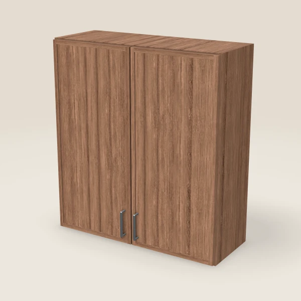 33" Wall Cabinet — 36" High, Double Door — Petit Brown, 3D picture