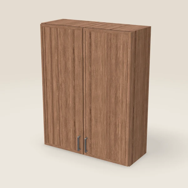 33" Wall Cabinet — 42" High, Double Door — Petit Brown, 3D picture