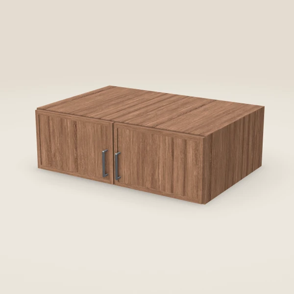 36" Wall Cabinet — 12" High, 24" Deep, Double Door — Petit Brown, 3D picture