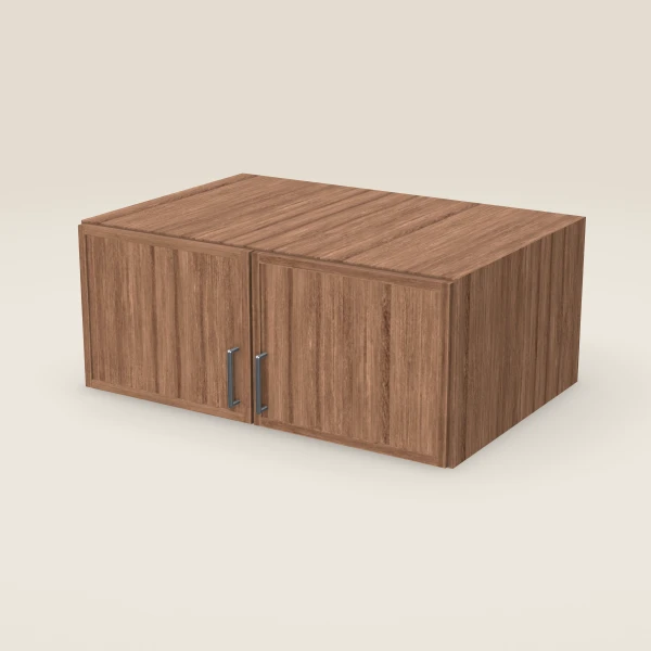 36" Wall Cabinet — 15" High, 24" Deep, Double Door — Petit Brown, 3D picture