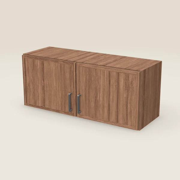 36" Wall Cabinet — 15" High, Double Door — Petit Brown, 3D picture