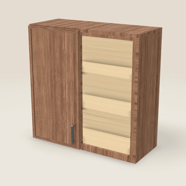 Wall Blind Corner — 30" High — Petit Brown, 3D picture