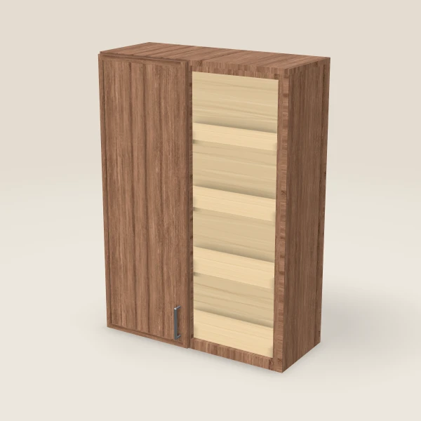 Wall Blind Corner — 42" High — Petit Brown, 3D picture