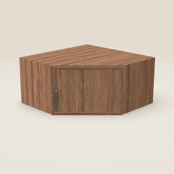 24" Wall Diagonal Corner — 12" High — Petit Brown, 3D picture