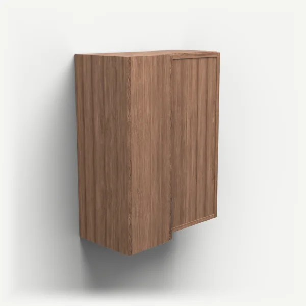 24" Wall Corner Cabinet, Bi-Fold Door — 30" High — Petit Brown, 3D picture