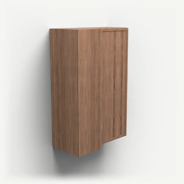 24" Wall Corner Cabinet, Bi-Fold Door — 36" High — Petit Brown, 3D picture