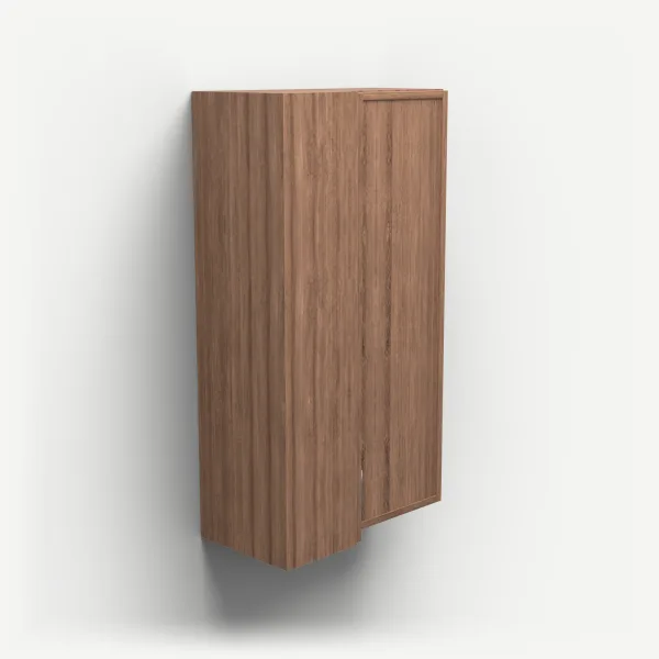 24" Wall Corner Cabinet, Bi-Fold Door — 42" High — Petit Brown, 3D picture