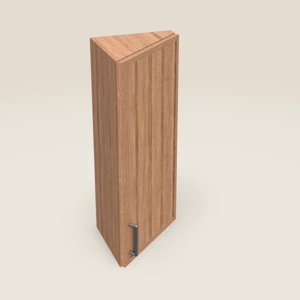 12" Wall End Angle Cabinet — 30" High — Petit Sand, 3D picture
