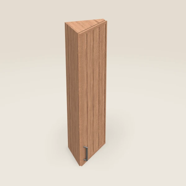 12" Wall End Angle Cabinet — 42" High — Petit Sand, 3D picture