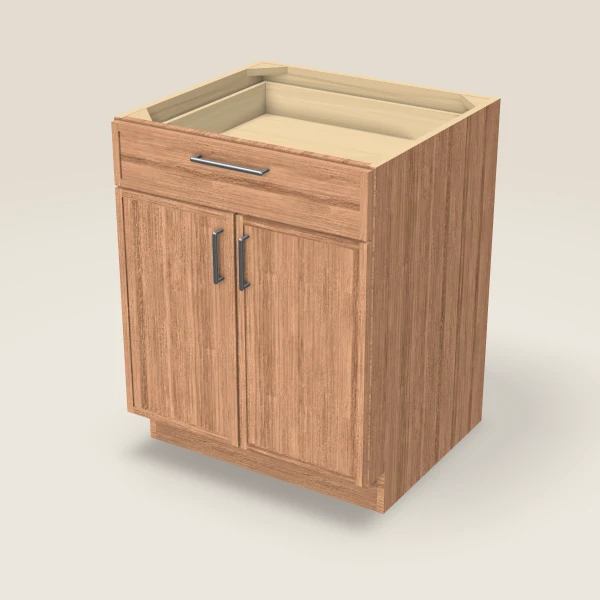 27" Base Cabinet — Double Door — Petit Sand, 3D picture