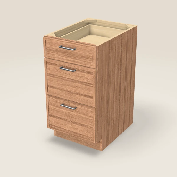 18" 3-Drawer Base — Petit Sand, 3D picture