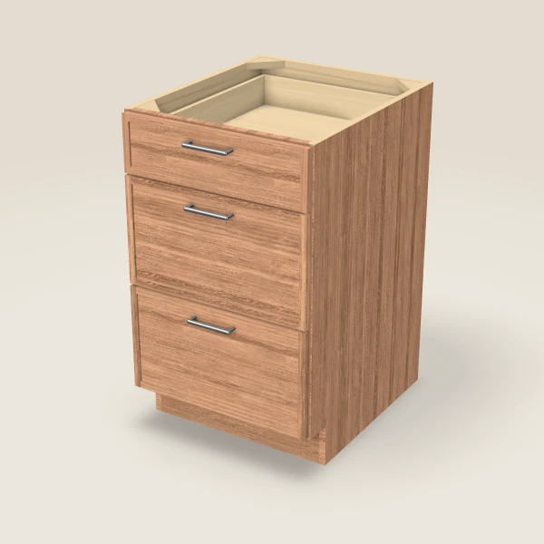 21" 3-Drawer Base — Petit Sand, 3D picture