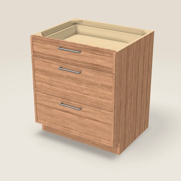 30" 3-Drawer Base — Petit Sand, 3D picture