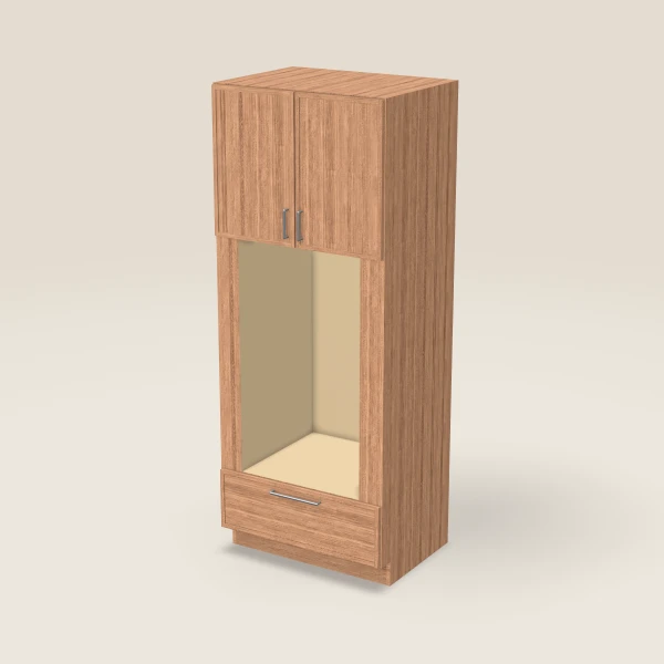 33" Oven Cabinet with Microwave Opening — 84" High — Petit Sand, 3D picture