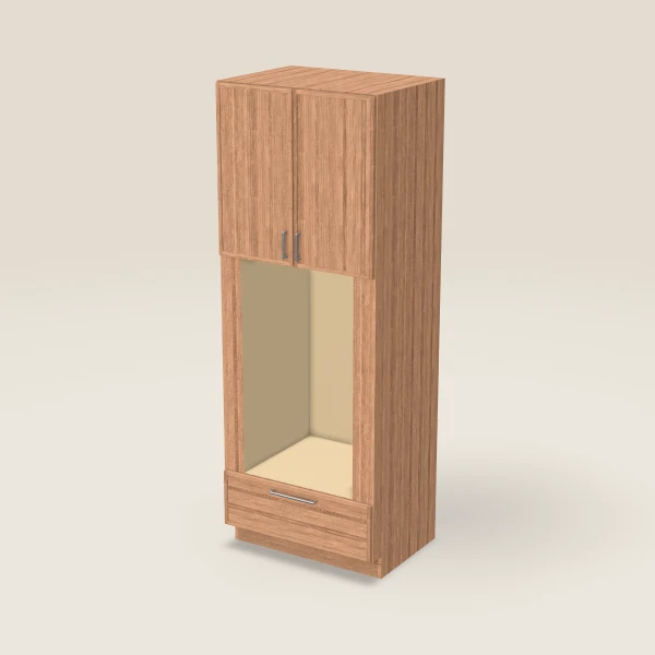 33" Oven Cabinet with Microwave Opening — 90" High — Petit Sand, 3D picture