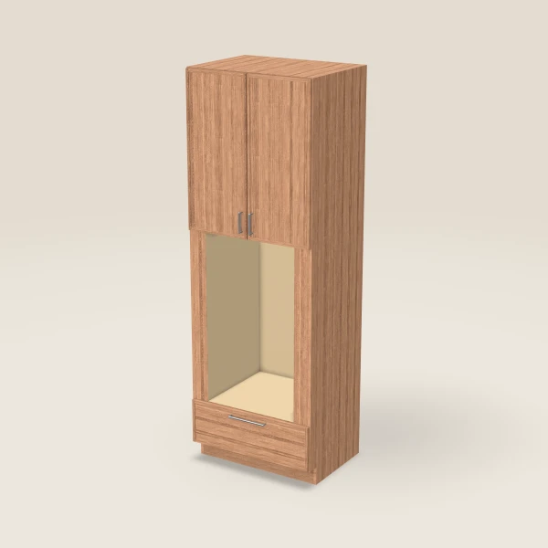 33" Oven Cabinet with Microwave Opening — 96" High — Petit Sand, 3D picture