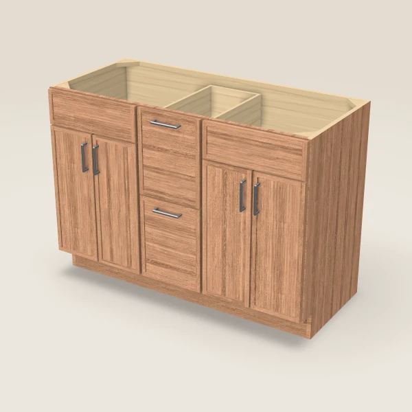48" Vanity with Drawers Both Sides — Petit Sand, 3D picture