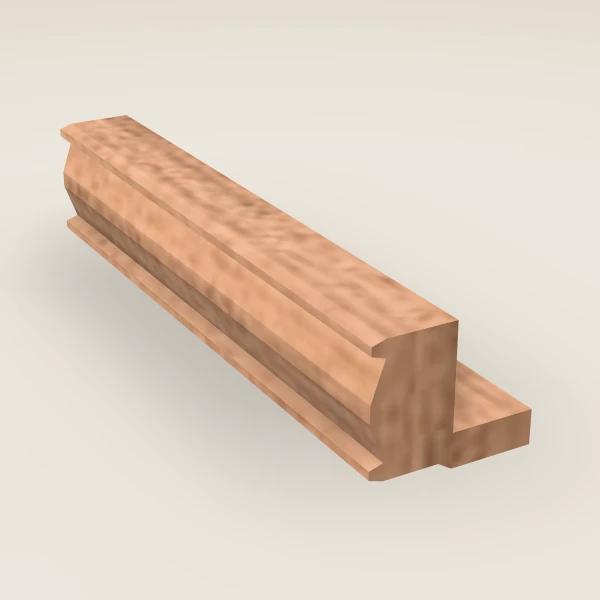 Tall Light Rail Molding — 96" — Petit Sand, 3D picture