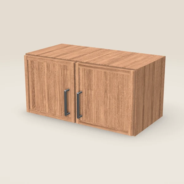 24" Wall Cabinet — 12" High, Double Door — Petit Sand, 3D picture