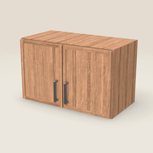 24" Wall Cabinet — 15" High, Double Door — Petit Sand, 3D picture