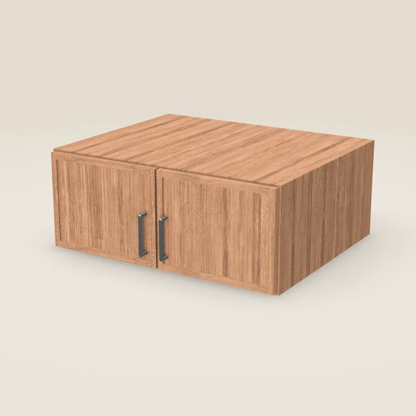 30" Wall Cabinet — 12" High, 24" Deep, Double Door — Petit Sand, 3D picture