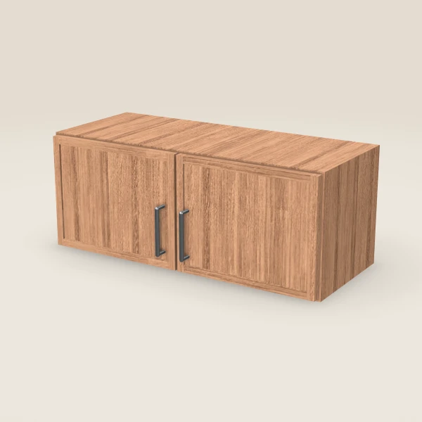 30" Wall Cabinet — 12" High, Double Door — Petit Sand, 3D picture