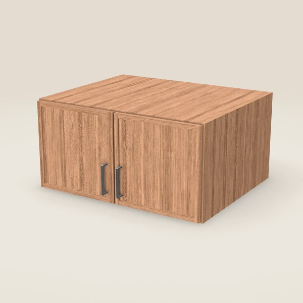 30" Wall Cabinet — 15" High, 24" Deep, Double Door — Petit Sand, 3D picture
